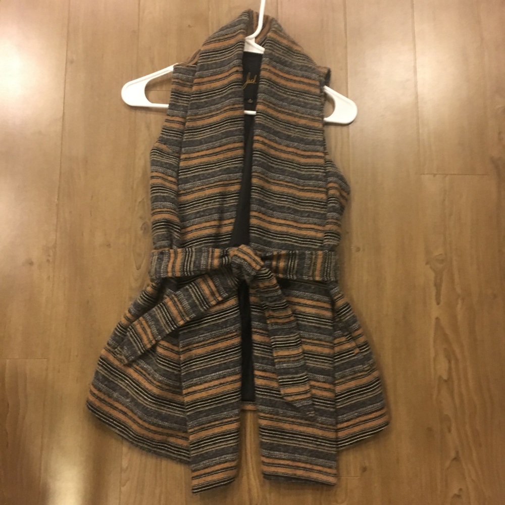 Jack by BB Dakota Striped Drape Vest Jacket Wool
